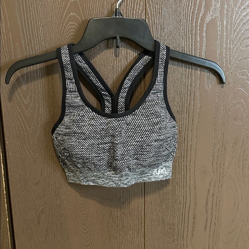 Ryka Black and White Patterned Sports Bra - size small